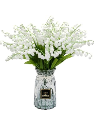 TemmuzX Yapay Çiçek Müge Çiçeği Beyaz Çan Çiçeği Lily Of The Valley Demet