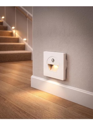 TemmuzX 1W Sensörlü LED Koridor ve Merdiven Armatürü Cata CT-5170-3200K Günışığı Sıva Altı Gece Lambası - Siyah Kasa - 1 Adet