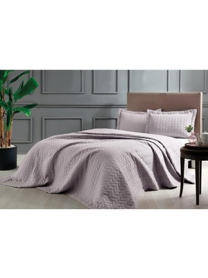 TemmuzX Taç Glory Örgü DESENLI%100 Polyester Yatak Örtüsü Seti, Lila, Tek Kişilik