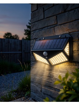 Aparim Solar Duvar Lambası 100 LED IP65 Su Geçirmez Uuczduvarlambası3-1