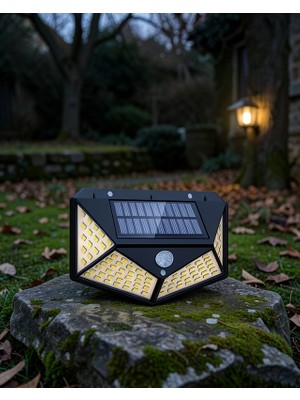 Aparim Güneş Enerjili 100 LED Hareket Sensörlü Dış Mekan Lamba Xuczzzduvarlambası-1-1
