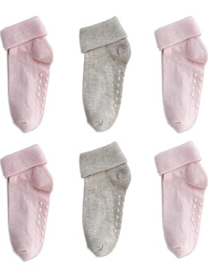 TemmuzX Monochrome Series Organik Pamuklu Kaydırmaz Çocuk-Bebek Çorabı 6'li Set