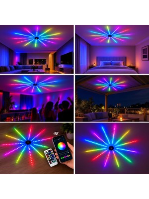 TemmuzX 5W Uygulama Kontrollü & Kumandalı Rgb Şerit LED Renkli Efektli Aydınlatma Ses ve Müziğe Duyarlı Usbli