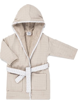 TemmuzX Hero Müslin & Havlu Bebek Çocuk Bornozu Teddy 2-4 Yaş