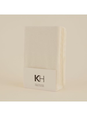 TemmuzX Penye Fitted Çarşaf Tek Kişilik 100X200+30 cm Offwhite