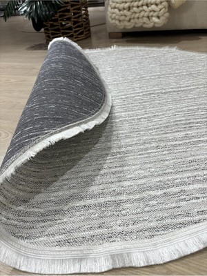 TemmuzX Scherbatsky Kaydırmaz Taban Yıkanabilir Hasır Görünümlü Şönil Halı Bejbeyaz 75 x 75
