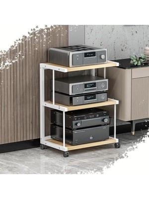 TemmuzX Taşınabilir Hifi Standı, Multimedya Depolama Rafı, 3-4 Katmanlı Köşe Rafı, Amplifikatör Tutucu, Plaka Tutucu, Av Mobilyası Ev Eğlencesi Için