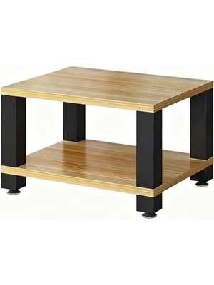 TemmuzX Stereo Hi-Fı 3 Katmanlı Ahşap Ses Dolabı, Ayarlanabilir Ayaklar, Açık Depolama, Pikap ve Amplifikatör Standı, Şık Kahverengi Kaplama, Boyut 60 x 48 x