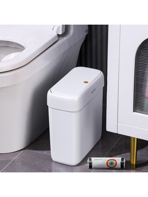 TemmuzX Kapaklı Banyo Çöp Kovası,basın Üst Kapaklı 3 Galon Küçük Çöp Kovası,tuvalet, Ofis, Yatak Odası, Oturma Odası Için Açılır Kapaklı 10L Köpek Geçirmez In