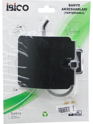 Ps Siyah Metal Geniş Kapak Wc Kağıtlık Yapışkanlı Montaj BNY-703G