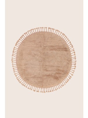 İrya Belina Yuvarlak Bambu Banyo Paspası 100X100 cm Karamel