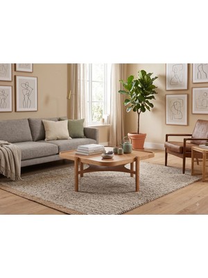 Klass Dekor Ceviz/ Meşe/ Beyaz/ Siyah Renk Masif Doğal Ahşap Iskandinav Tasarım Fox Salon Kare Orta Sehpa 60 x 60 cm