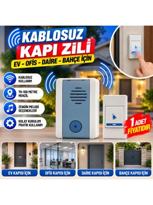 Marka Kolik Wireless Bağlantılı Ev, Ofis, Daire Veya Bahçe Kapıları Için Kablosuz Kapı Zili(Adet Fiyatıdır)