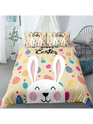 TemmuzX Nevresim Takımı 200 x 220 Beyaz Tavşan Nevresim Takımı, Fermuarlı Kilitli, Yetişkinler ve Çocuklar Için, Yumuşak, Nefes Alan Mikrofiber Nevresim + 2 Y