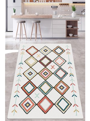 TemmuzX Notional Mutfak Halısı Djt Makinede Yıkanabilir Kaymaz Tabanlı Mutfak Halısı, 140 x 190