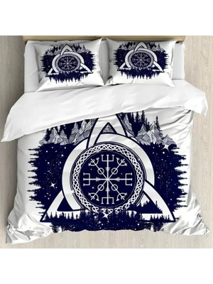 TemmuzX Nevresim Takımı 200 x 220 Viking Nevresim Takımı, Fermuarlı, Kilitli, Yetişkinler ve Çocuklar Için, Yumuşak, Nefes Alan Mikro Elyaf Nevresim + 2 Yastı