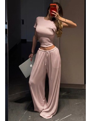 Madmext Pembe Modal Soft Touch Bağlamalı Eşofman MG2723