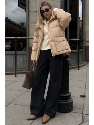 Madmext Bej Oversize Cepli Mont MG1358