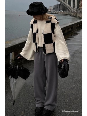 Madmext Kadın Füme Bol Paça Eşofman Altı Uzun Paça Düz Tasarım Pamuk - Polyester Malzeme ile Rahat Stil