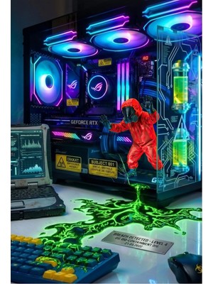 Hobifabrik Atölye Quarantine Agent Gaming Kasa Içi Dekor Bilgisayar Kasası Aksesuarı - Yayıncı Aksesuarı - Kasa Aksesuarı 10 cm