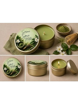 Serene Space Matcha Kokulu Teneke Kutu Mum 110 G