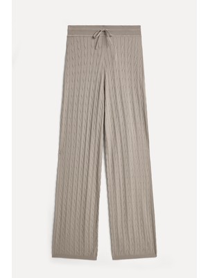 Mudo Kadın Taş Rengi Comfort Fit Bağlamalı Pantolon