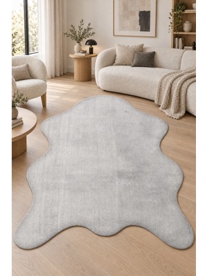 Ela Home Bereya Peluş Post Şeklinde Yumuşak Kaymaz Tabanlı Yıkanabilir Halı Salon Antre Oturma Odası Için Gri