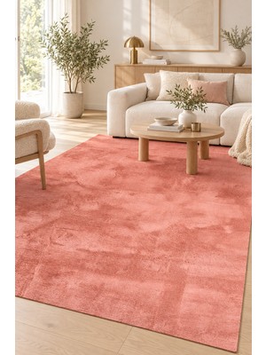 Ela Home Roset Peluş Yüksek Havlı Kaymaz Tabanlı Ekstra Yumuşak Halı Rose - Tüy Dökmez Toz Tutmaz 20MM Kabart