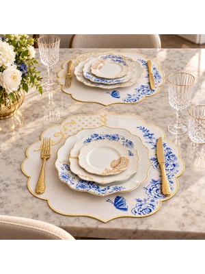 Lilies Atelier Pip Studio Model Royal Serisi Mavi 6 Adet Amerikan Servis Sofra Takımı