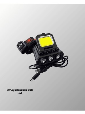 Alemdar Pazarlama HS209 Kafa Lambası, Led, Cob, Xpe, Type-C USB Şarjlı