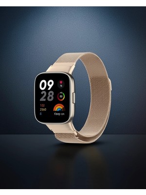 Astraltech Xiaomi Redmi Watch 3 Metal Mıknatıslı Kordon (Saat Değildir) - Metalik Gold