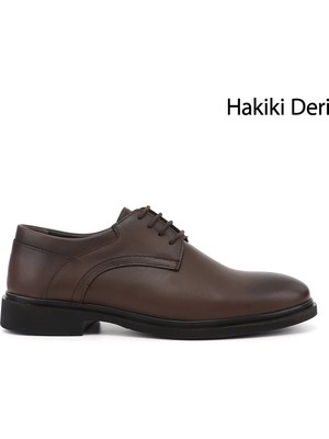 Gönderi(r) Erkek Kahverengi  Bağcıklı Hakiki Deri Klasik Ayakkabı