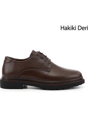 Gönderi(r) Erkek Kahve Floter  Bağcıklı Hakiki Deri Klasik Ayakkabı