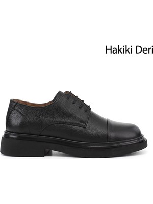 Gönderi(r) Erkek Siyah Floter  Hakiki Deri Klasik Ayakkabı