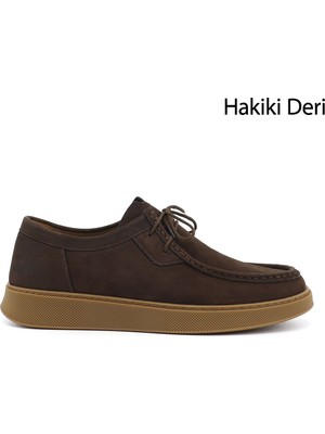 Gönderi(r) Erkek Kahve Nubuk  Bağcıklı Hakiki Deri Ayakkabı