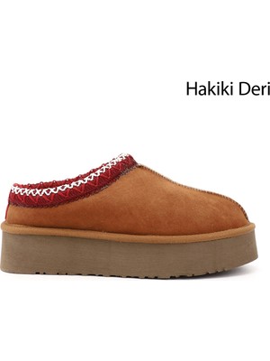 Gönderi(r) Kadın   W Tazz Kalın Tabanlı Hakiki Deri Kürklü Terlik