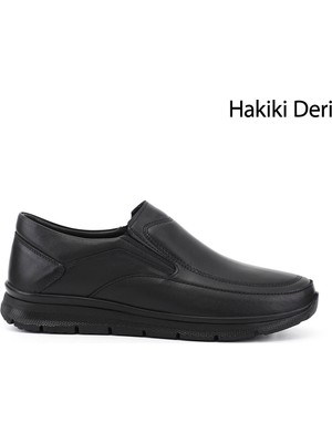 Gönderi(r) Erkek Siyah  Hakiki Deri Comfort Ayakkabı