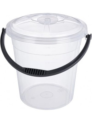 Die Grup 15 Litre Kapaklı Şeffaf Su Kovası, Ölçekli ve Ergonomik Tasarım