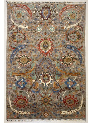 El Dokuma Afgan Halı Sultani Desenli Kök Boya 188 x 276  cm