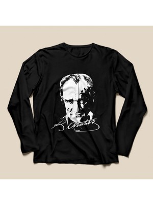 Hipatu Atatürk Baskı Uzun Kol Tişört Mevsimlik