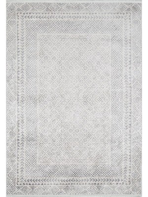 TemmuzX 160X230 cm Gazikhan Vizon Çerçeveli Yün El Dokuma Modern Geometrik Etnik Eskitme Desenli Boho Oturma Odası Salon Yolluk Koridor Mutfak Halısı