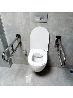 Otobir Engelli Tutunma Barı Paslanmaz Çelik Mat Satine Yüzeyli Tuvalet Kağıtlıklı Banyo