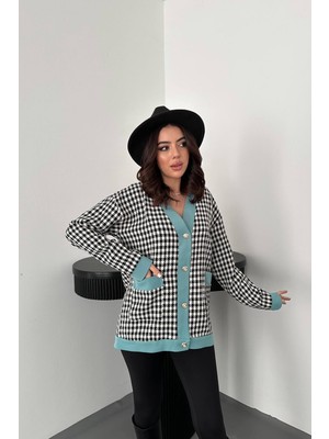 Eskc Trend Moda Siyah Atlas Garnili Kazayağı Hırka