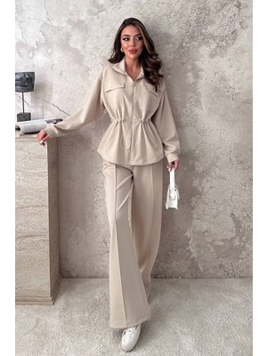 Eskc Trend Moda Bej Ikili Takım