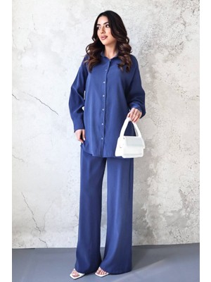Eskc Trend Moda Indigo Gömlekli Ikili Takım