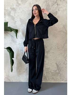 Eskc Trend Moda Siyah Ince Kadife Takım