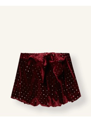 DeFacto Poplin Astarlı Fiyonklu Taşlı Mini Etek Kız Bebek J1422A526CW