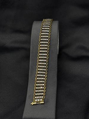 Ege Gümüş 925 Ayar Gümüş Gold Kaplama Taşlı Bileklik