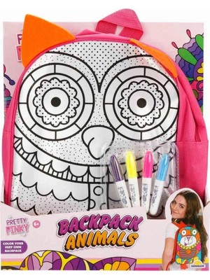 İlkyaz Fashion If ® Boyanabilir Desenli Baykuş Sırt Çantası