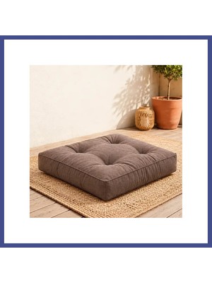Canbia Kapitone Kare Yer Minderi · 60 × 60 × 5 cm | Kahve | Iç Mekân Kahy